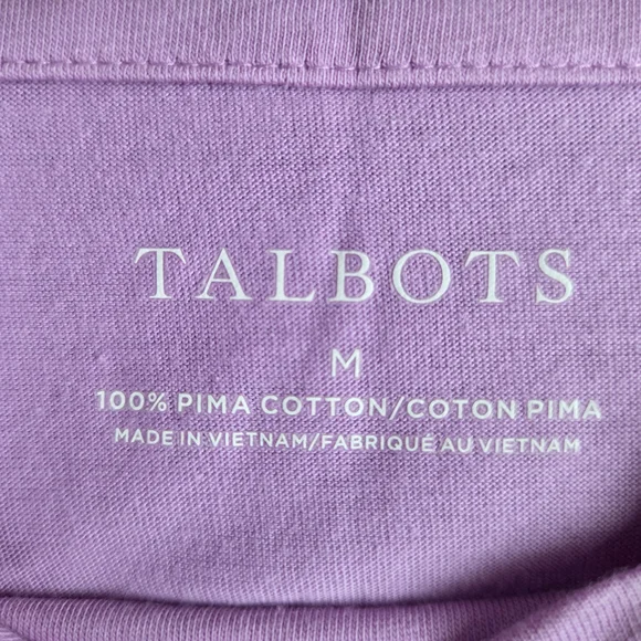 Talbots Purple Scalloped Fitted Short Sleeve T-Shirt - Picture 5 of 6